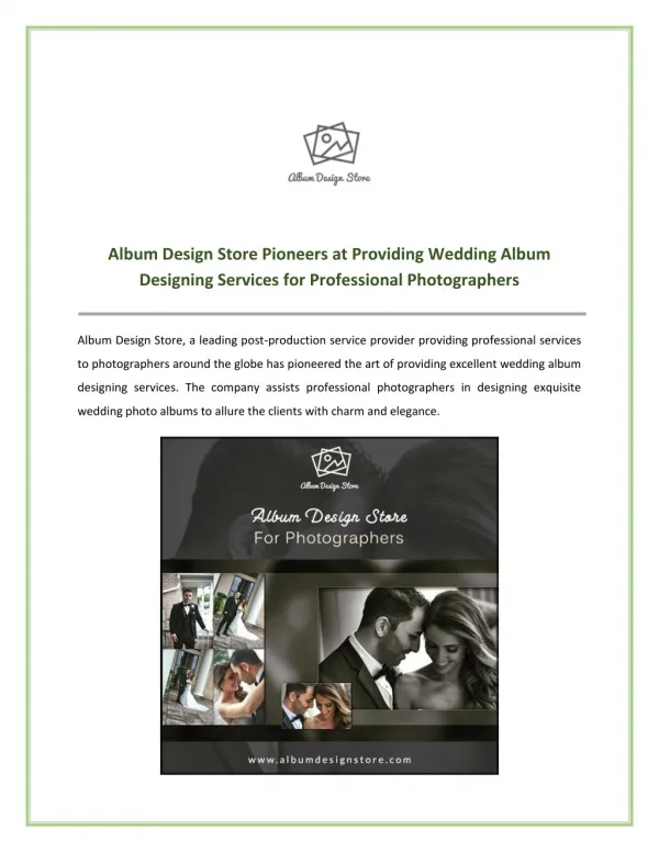 Album Design Store Providing Wedding Album Designing Services for Professional Photographers