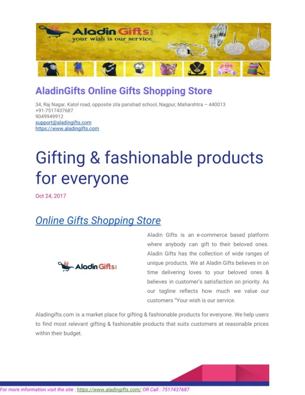 Online Gifts Shopping Store