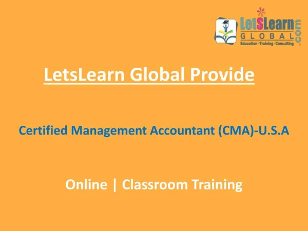 CMA(Certified Management Accountant) - USA ONLINE & CLASSROOM TRAINING