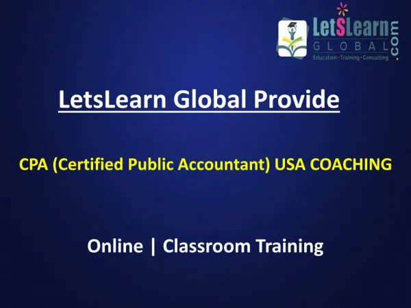 CPA(Certified Public Accountant) - USA Online & Classroom Coaching