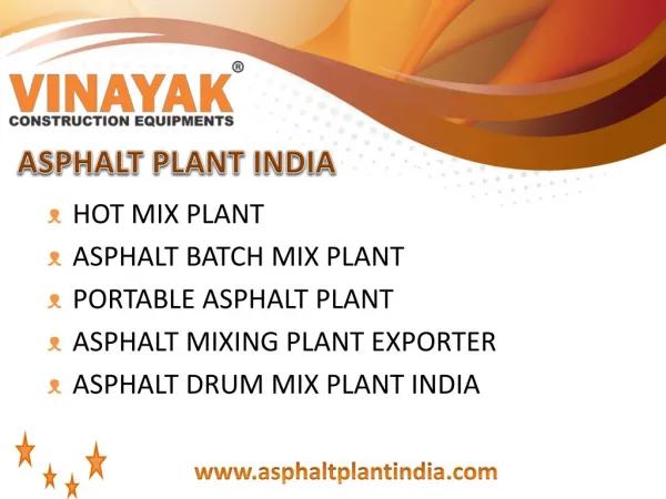 Asphalt Plant - Asphalt Drum Mix Plant Manufacturer in India
