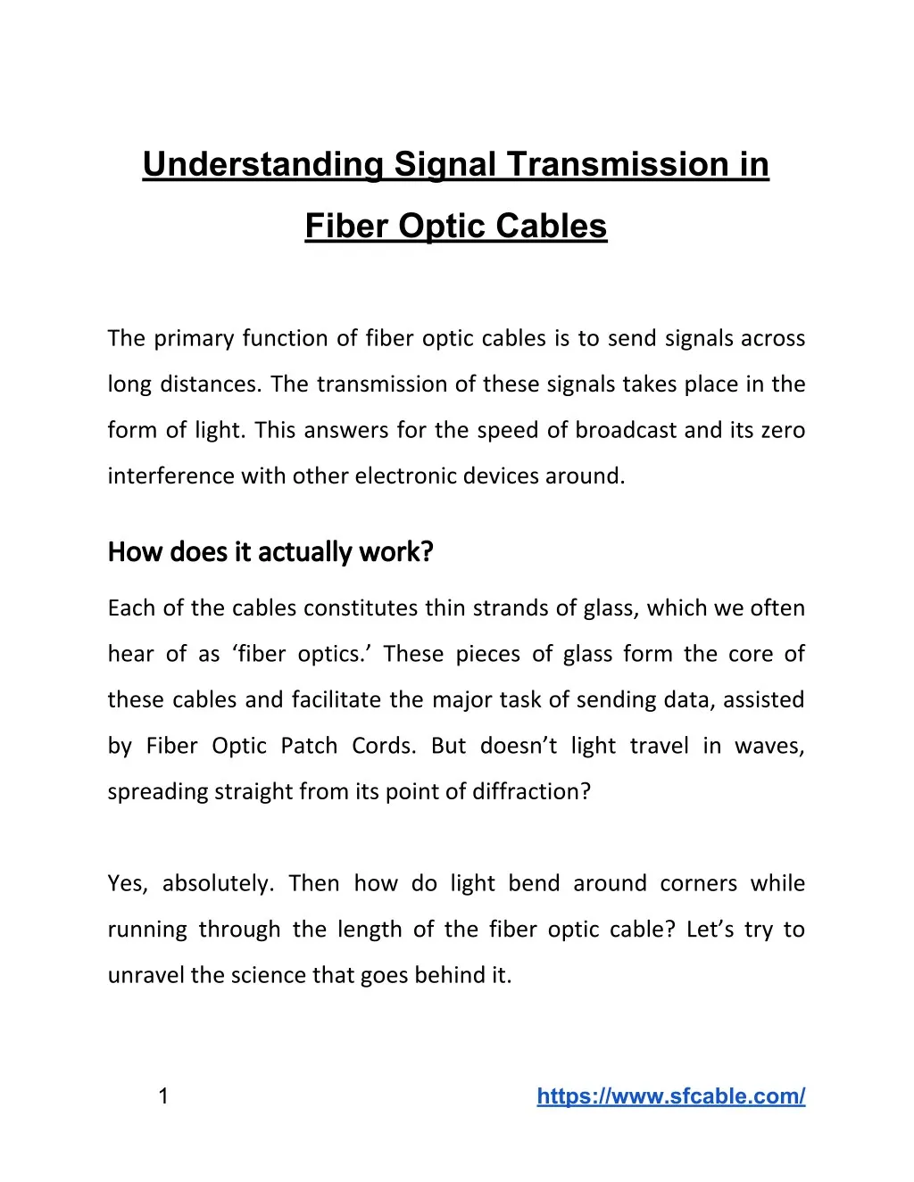 understanding signal transmission in
