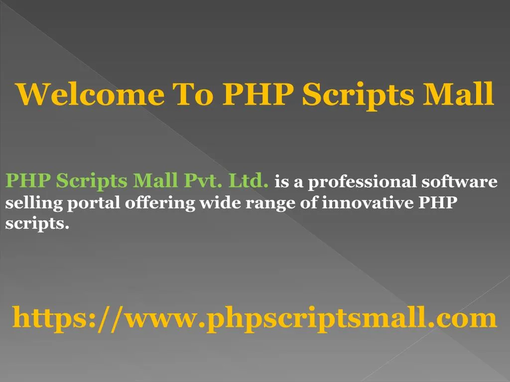 welcome to php scripts mall