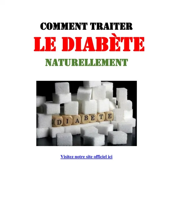 Comment traiter Le diabete Naturellement