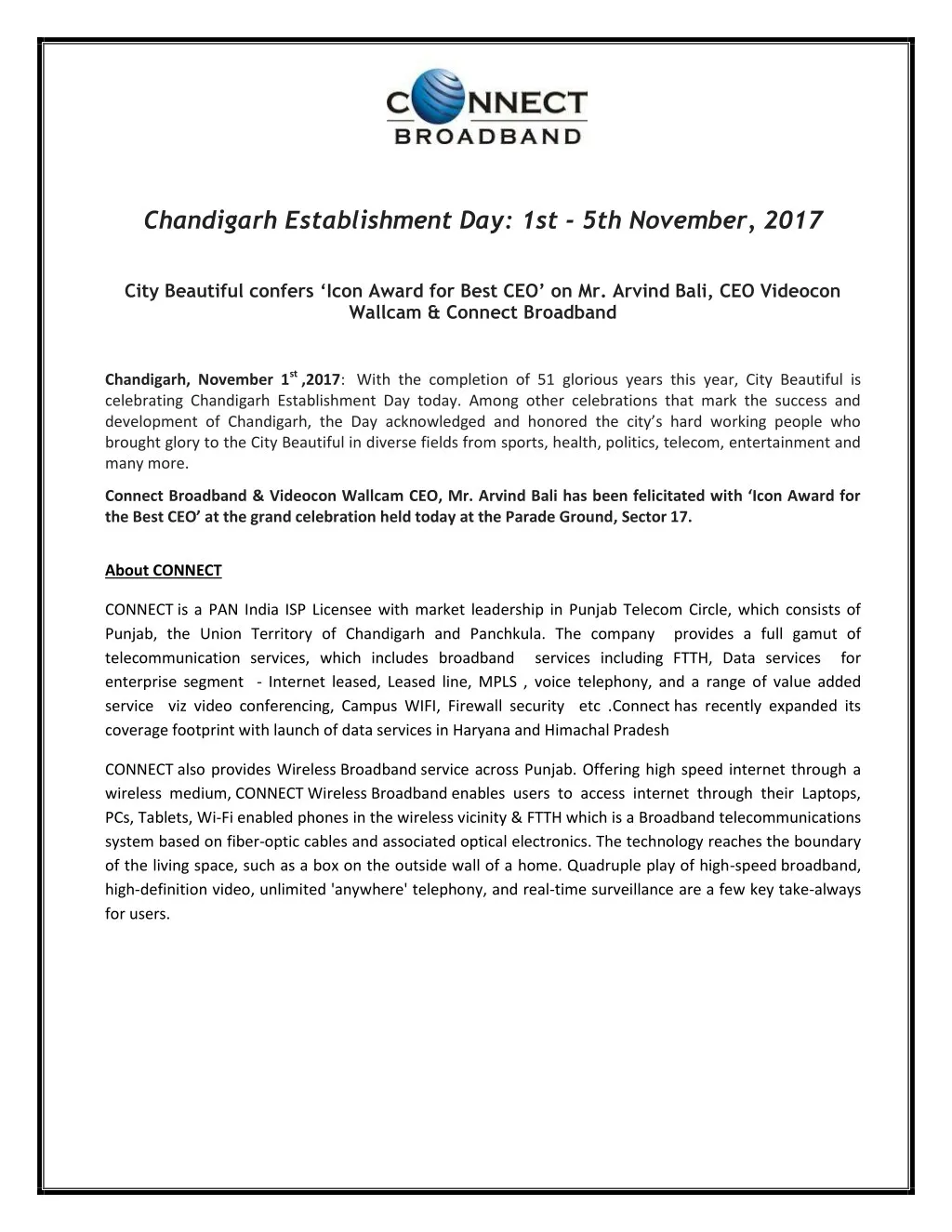 chandigarh establishment day 1st 5th november 2017