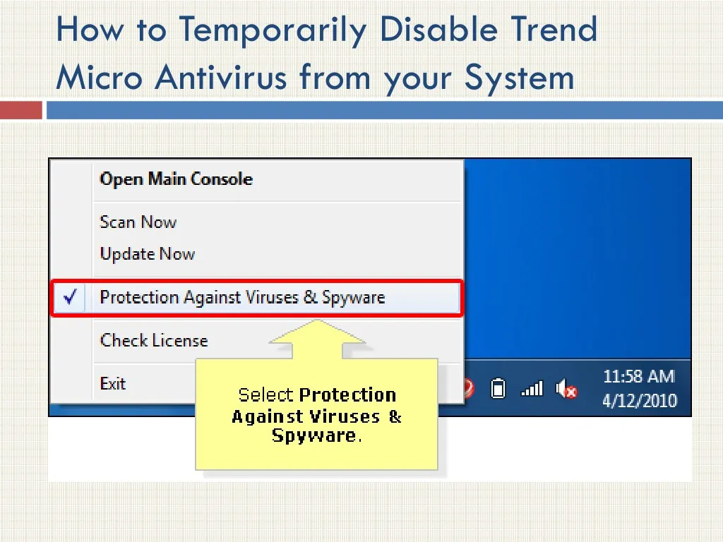 how to temporarily disable trend micro antivirus