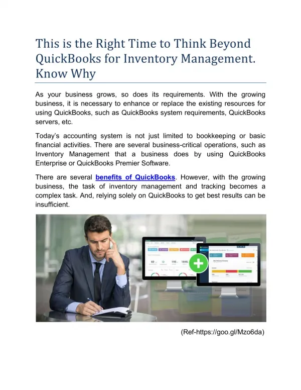 Right Time to Think Beyond QuickBooks for Inventory Management