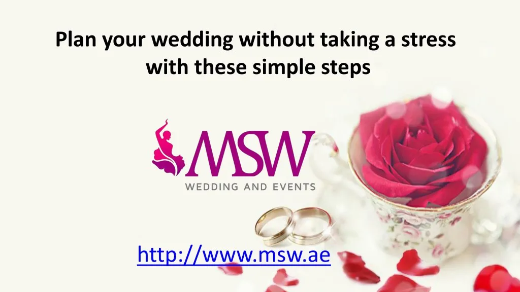 plan your wedding without taking a stress with