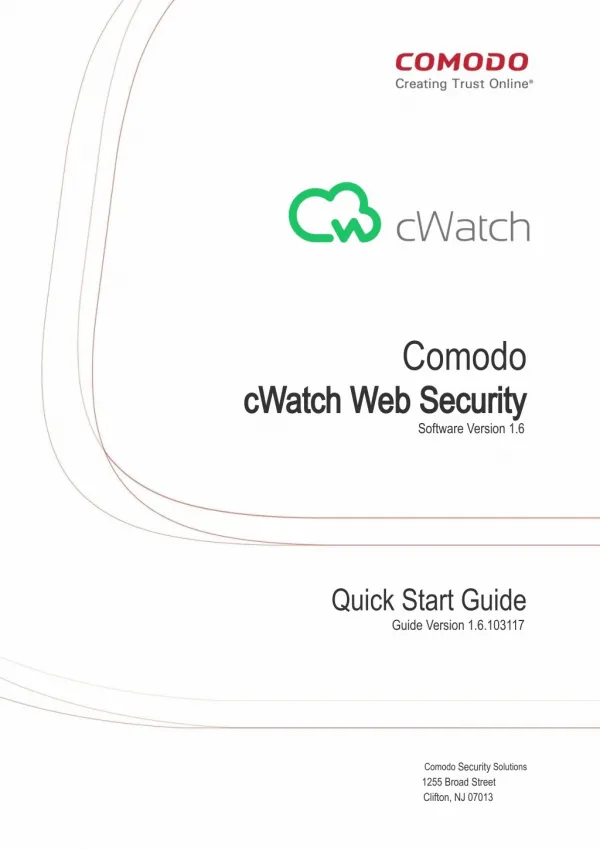 Web Security Quick Start Guide - Comodo cWatch