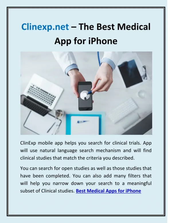 Clinexp.net - The Best Medical App for iPhone