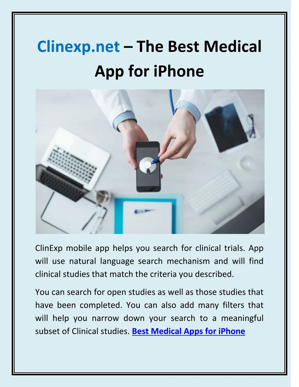 clinexp net the best medical app for iphone