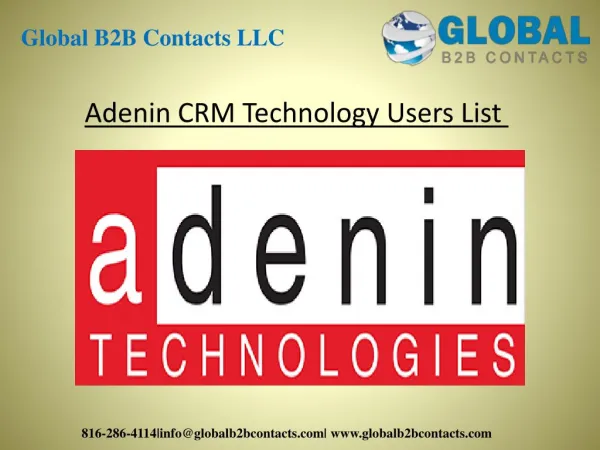 Adenin CRM Technology Users List