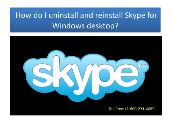 How do I uninstall and reinstall Skype for Windows PC?