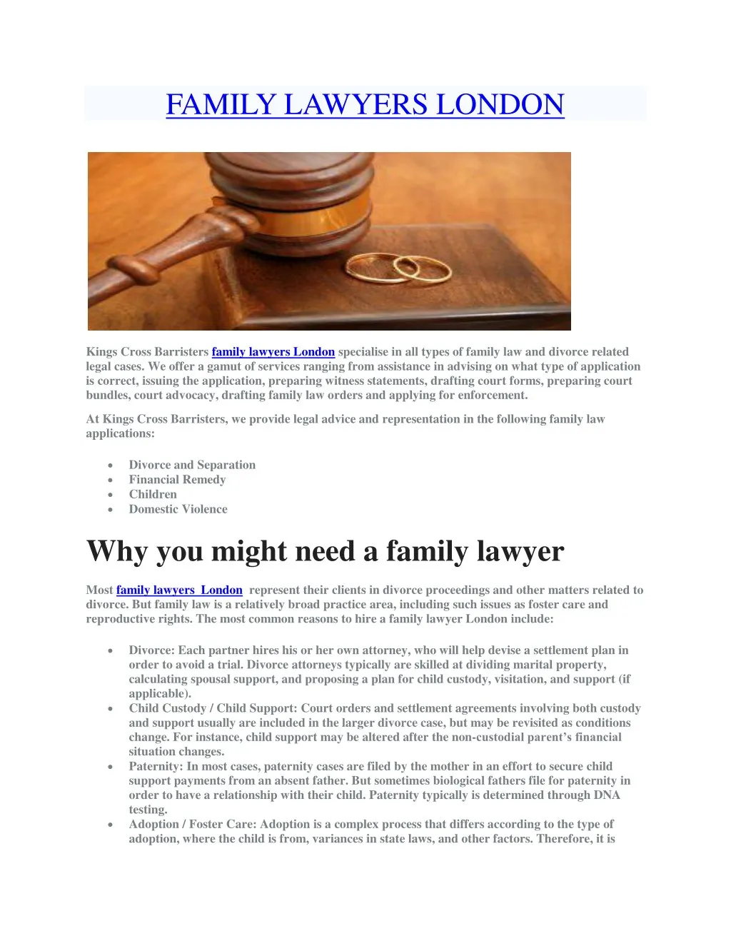 family lawyers london
