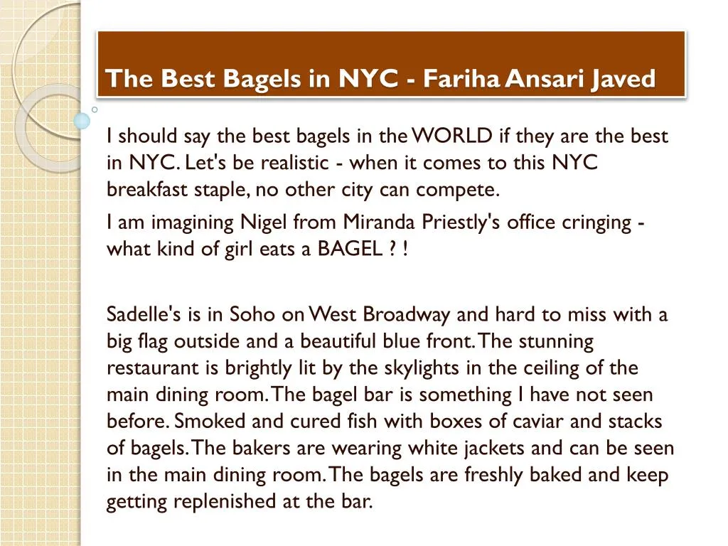 the best bagels in nyc fariha ansari javed