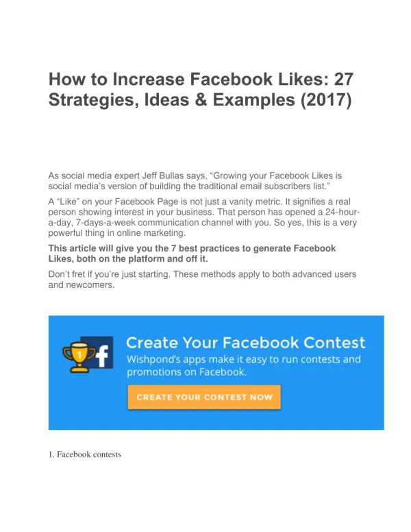 How to Increase Facebook Likes 27 Strategies