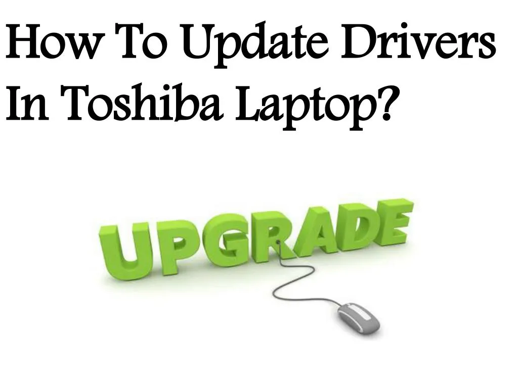 how to update drivers in toshiba laptop