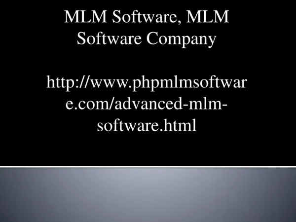 Advanced MLM Software
