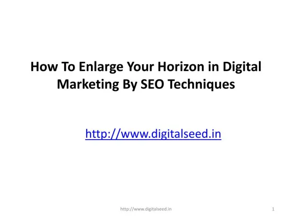 How to enlarge your horizon in digital marketing by seo techniques