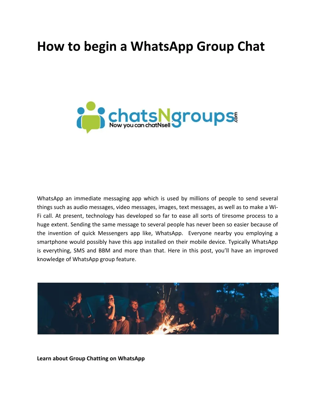 how to begin a whatsapp group chat
