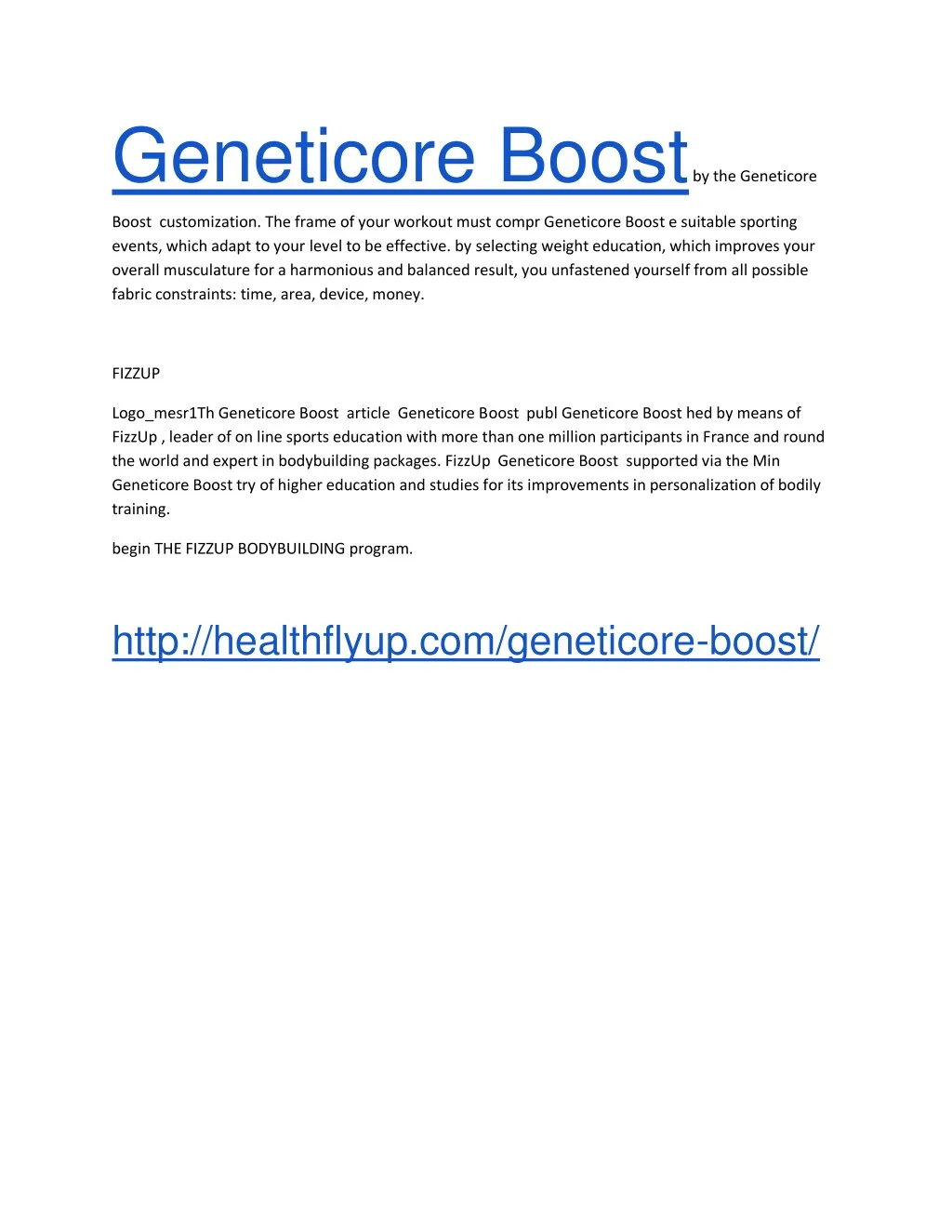 geneticore boost by the geneticore