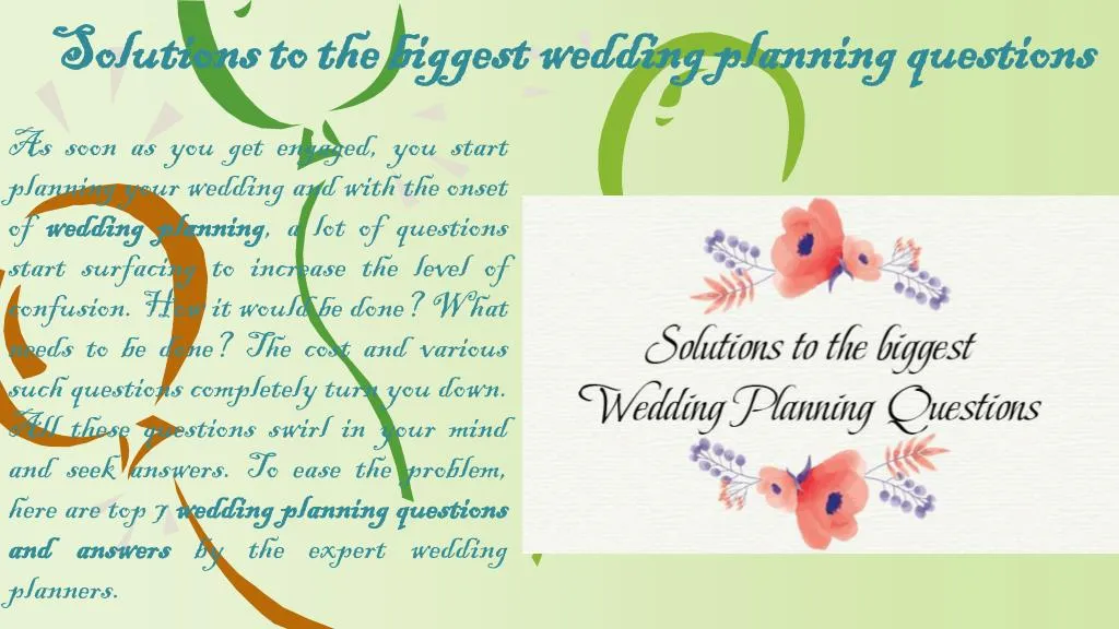 solutions to the biggest wedding planning questions