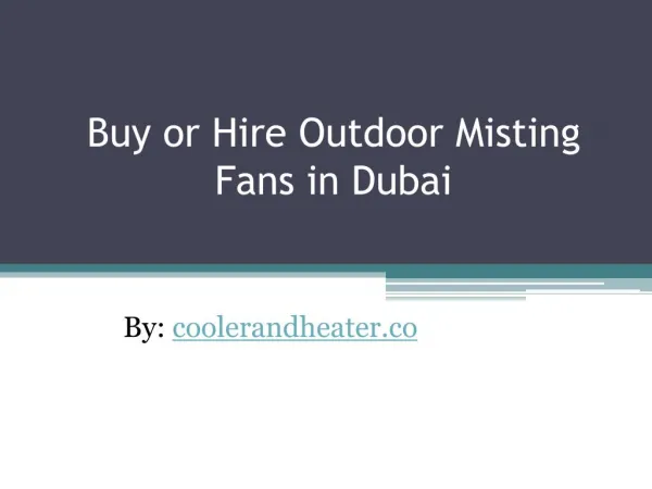Buy or Hire Wall Mounted Misting Fans in Dubai