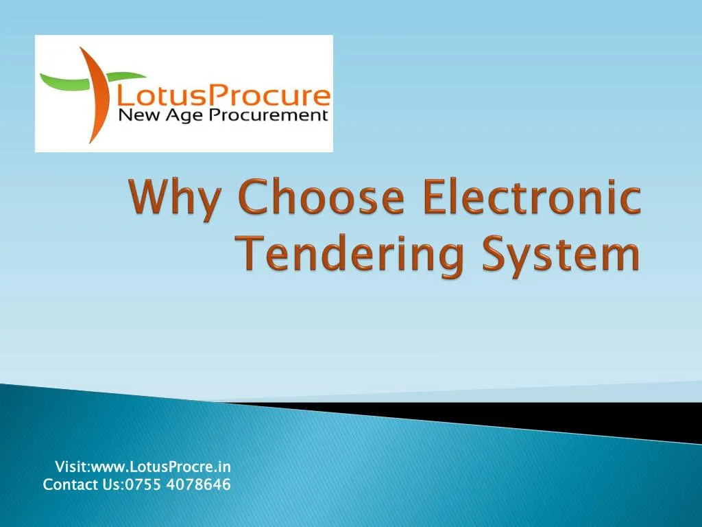 why choose electronic tendering system