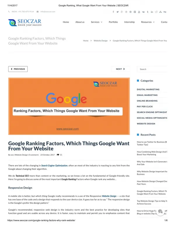 Google ranking, what google want from your website