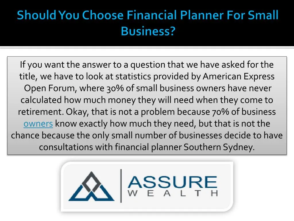 should you choose financial planner for small business