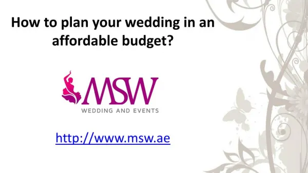 How to plan your wedding in an affordable budget?