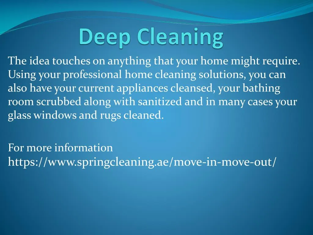 deep cleaning