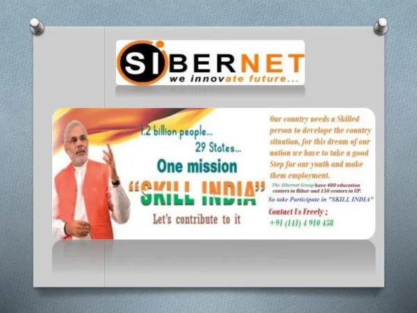Introduction of Skill India - The Sibernet Group