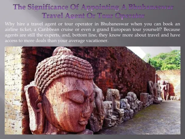 The Significance Of Appointing A Bhubaneswar Travel Agent Or Tour Operator