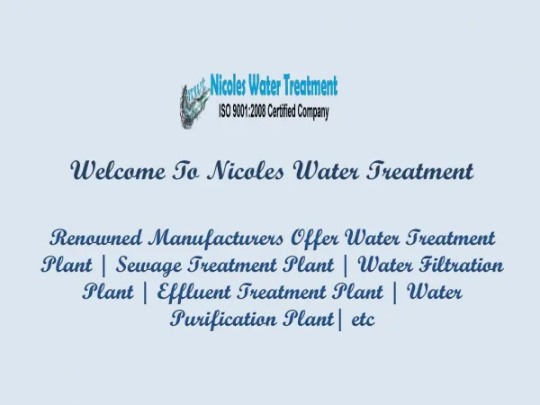 Sewage Treatment Plant In Delhi