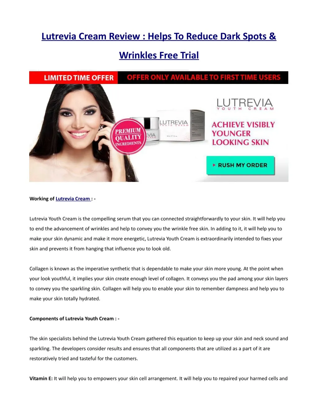 lutrevia cream review helps to reduce dark spots
