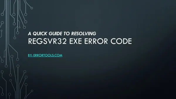 Fix regsrv32.exe error in windows