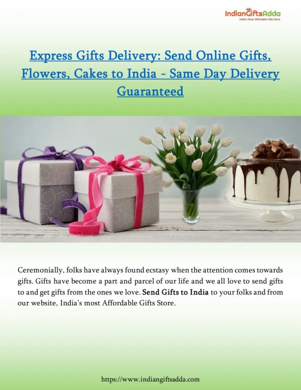Express Gifts Delivery: Send Online Gifts, Flowers, Cakes to India - Same Day Delivery Guaranteed