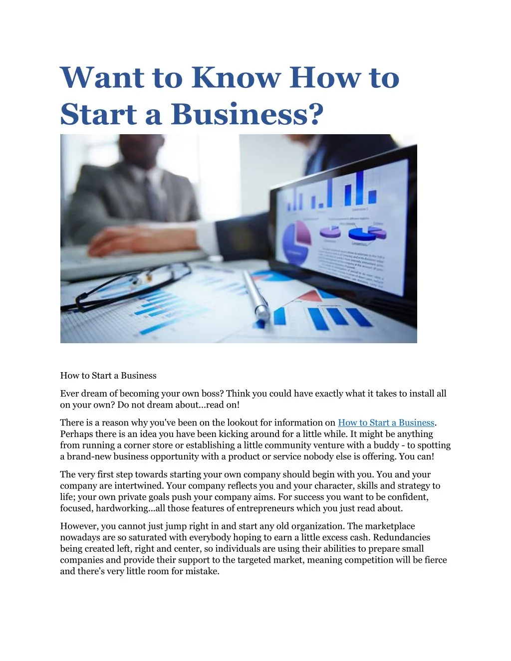 want to know how to start a business