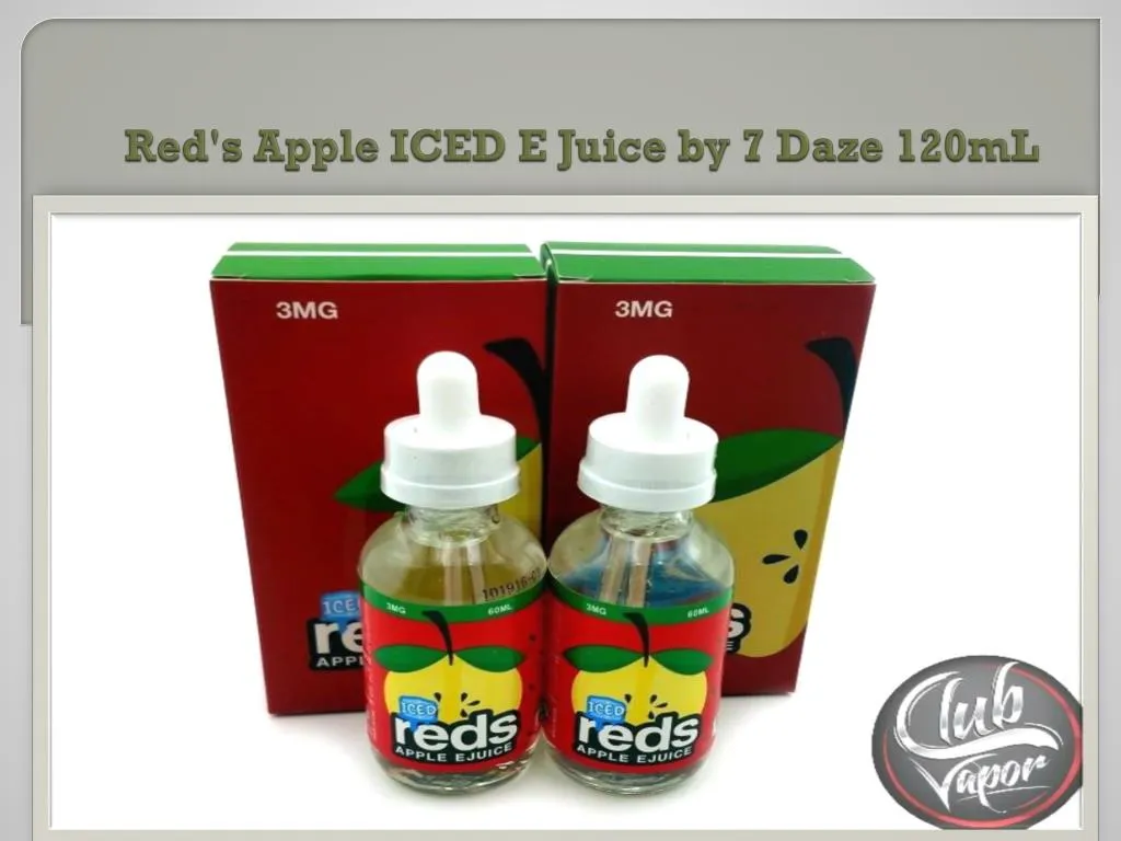red s apple iced e juice by 7 daze 120ml