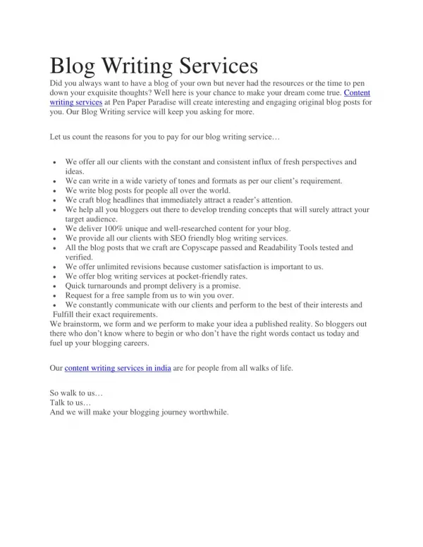 Article, Content Writing Services