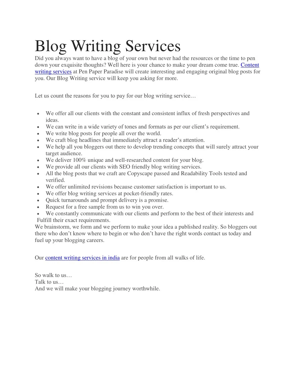 blog writing services did you always want to have