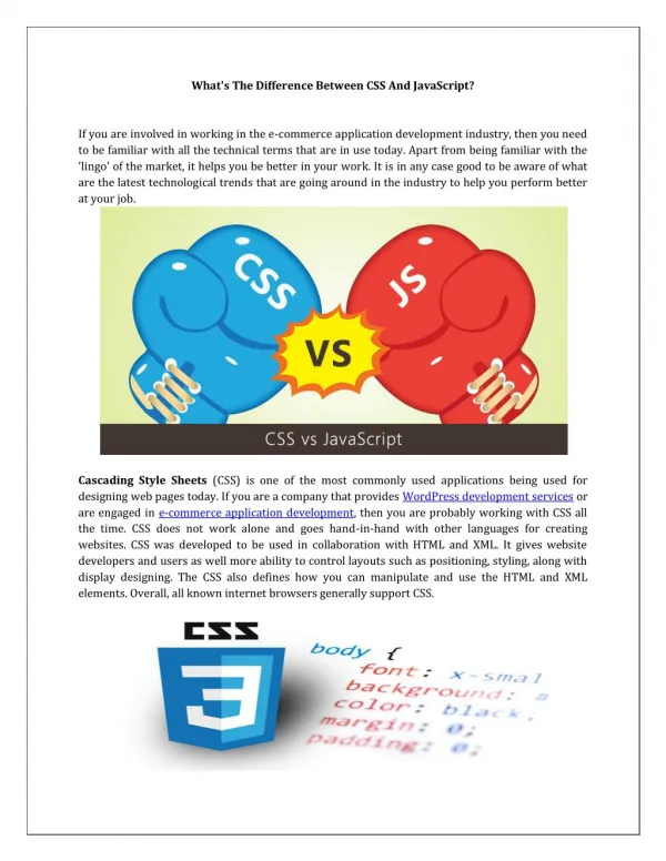 Difference between css and javascript