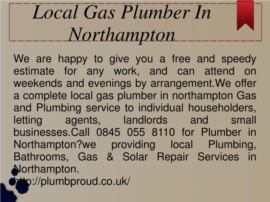 local gas plumber in northampton