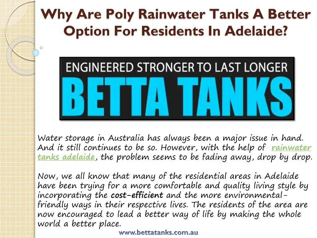why are poly rainwater tanks a better option