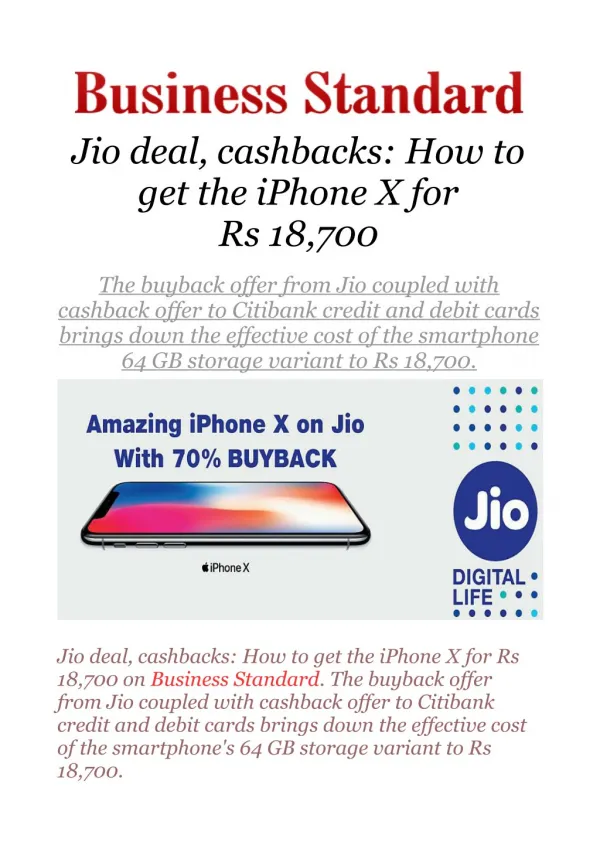 Jio deal, cashbacks: How to get the iPhone X for Rs 18,700
