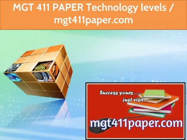 MGT 411 PAPER Technology levels / mgt411paper.com