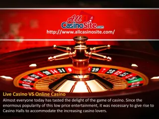 Live Casino VS Online Casino