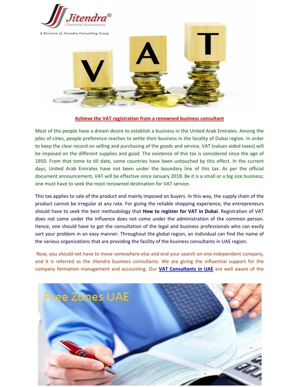 achieve the vat registration from a renowned