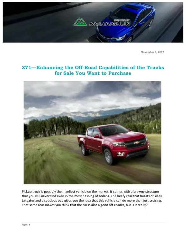 Z71—Enhancing the Off-Road Capabilities of the Trucks for Sale You Want to Purchase